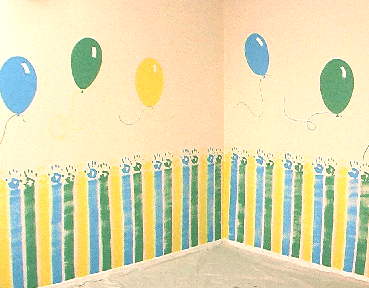 High Five to Baloons faux painting technqiue